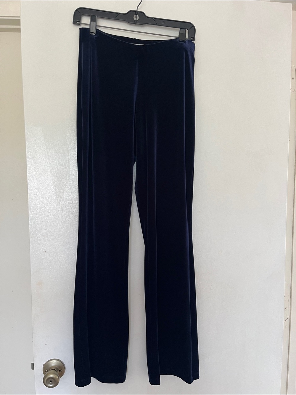 Velvet Wide-Leg Pants in Deep Navy